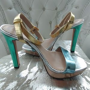 Jean Michel Cazabat Multicolored Metallic Sandals